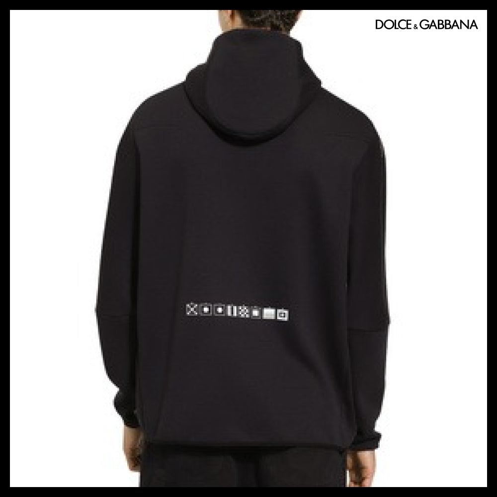 【Dolce & Gabbana】ZIP-UP HOODIE WITH MARINA PRINT