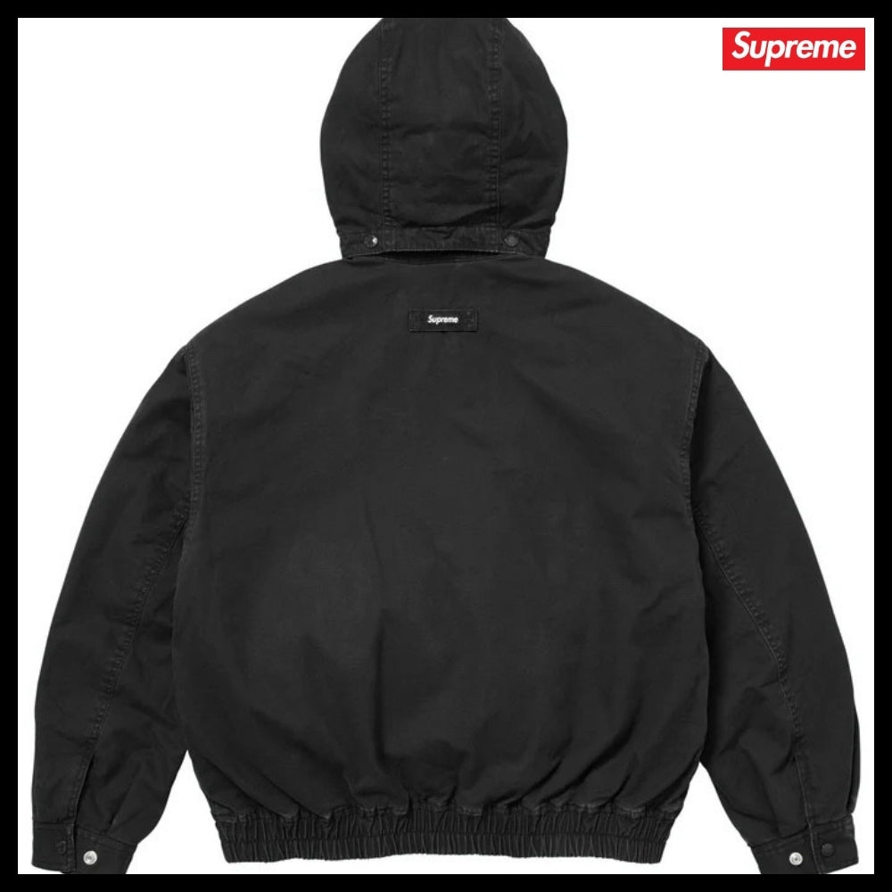 【Supreme】Hooded Utility Jacket Black 25FW