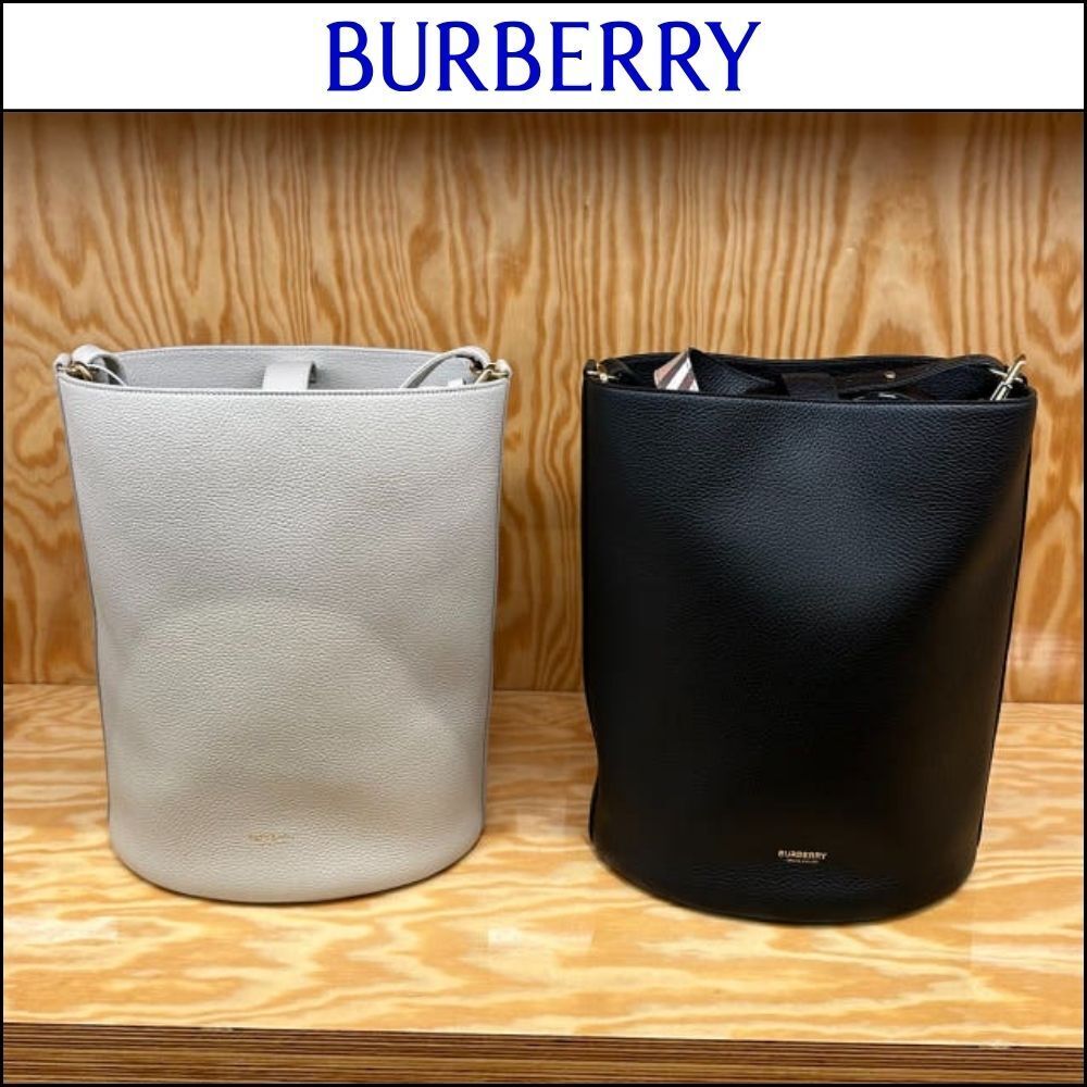 【Burberry】Grain Leather Medium Bucket Bag 2 Colors