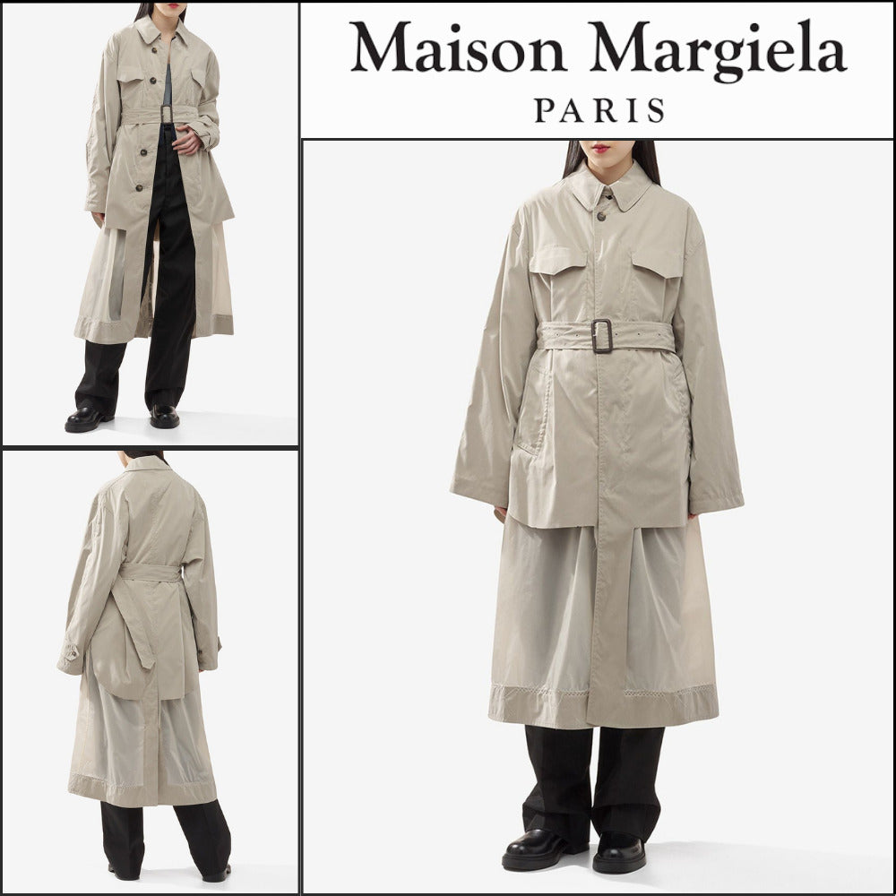 【Maison Margiela】Layered Trench Coat Sand