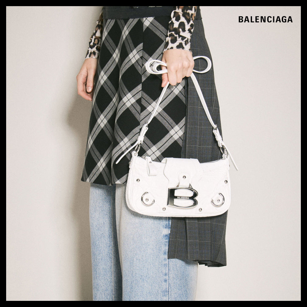 【BALENCIAGA】White Essex Small Shoulder Bag