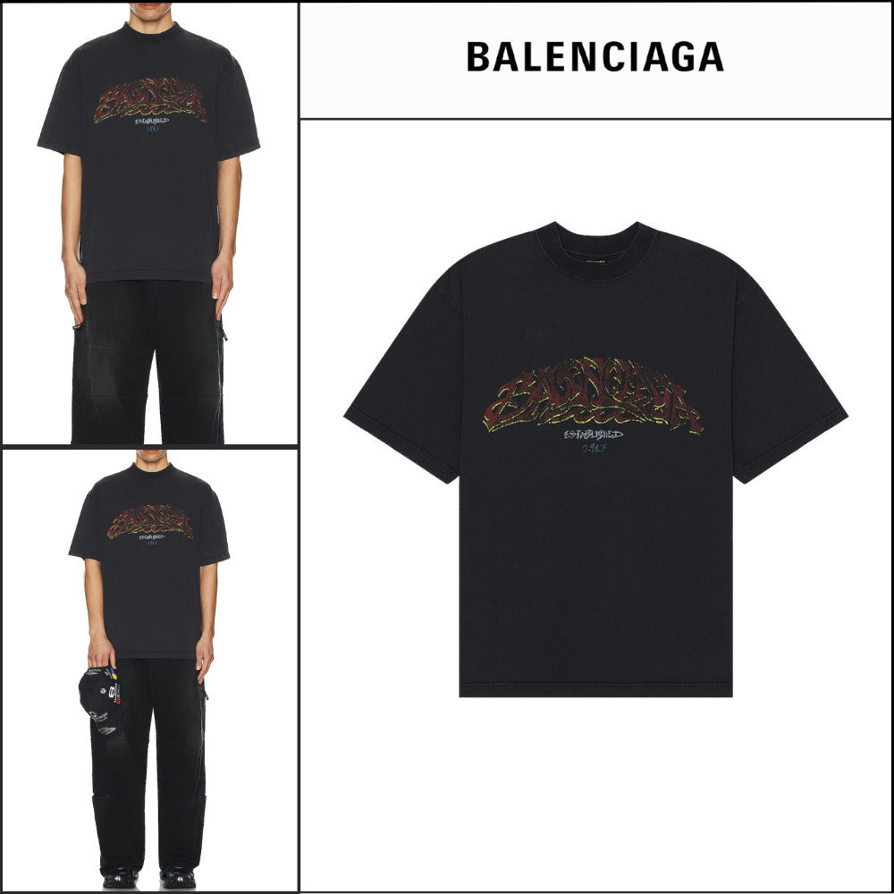 【BALENCIAGA】Offshore Logo Printed T-shirt