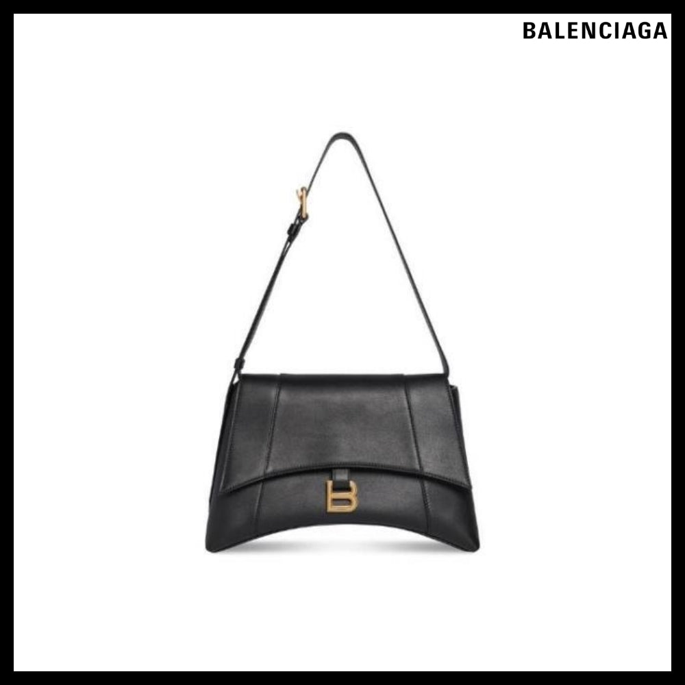 【BALENCIAGA】Downtown Medium Shoulder Bag Black