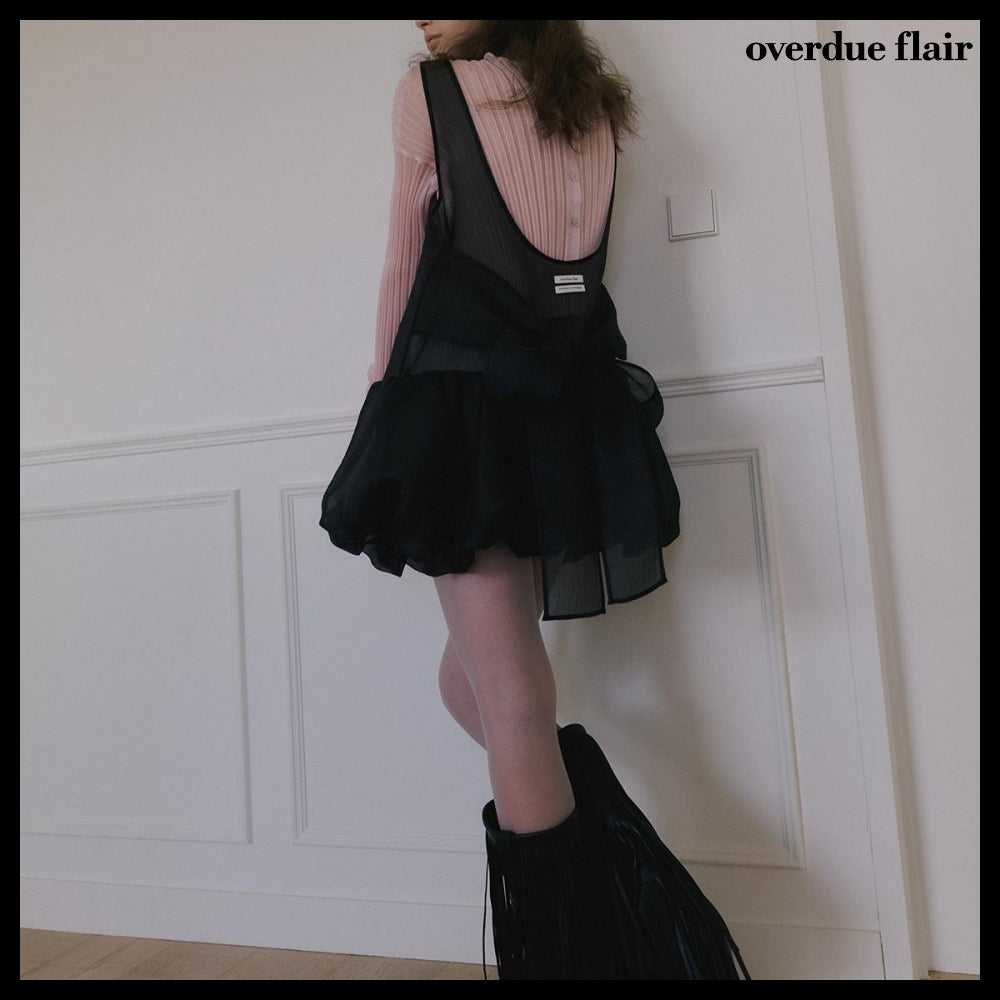 【OVERDUE FLAIR】ORGANZA BALLOON MINI DRESS 2colors