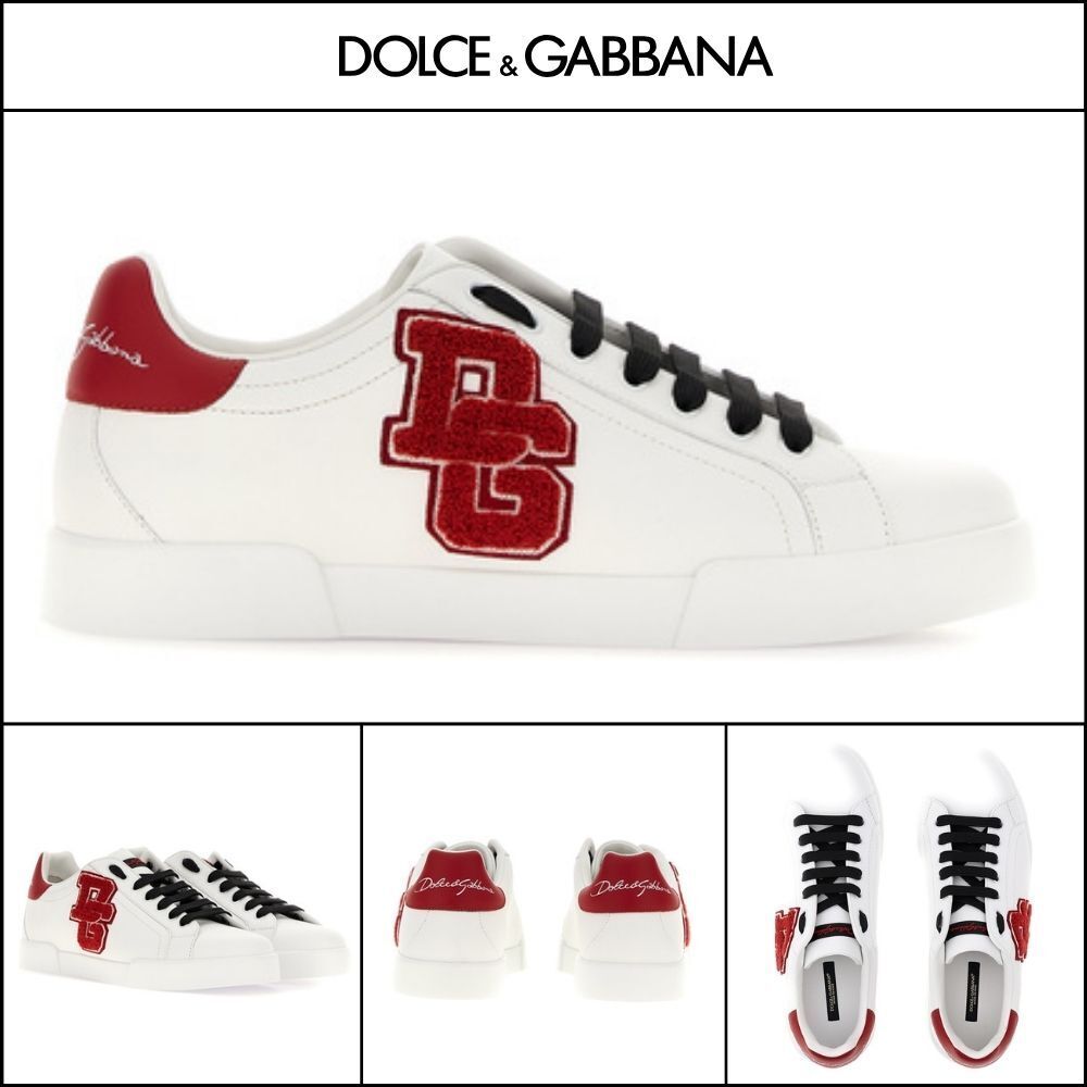 【Dolce & Gabbana】LEATHER SNEAKERS DG LOGO