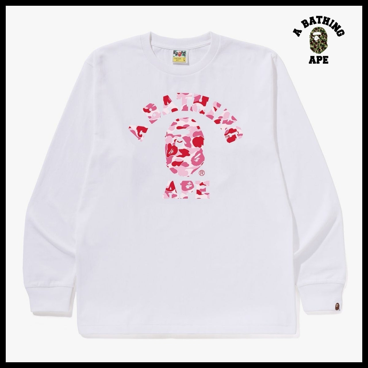 【A BATHING APE】ABC Camo College Long Sleeve T Shirt 4Color