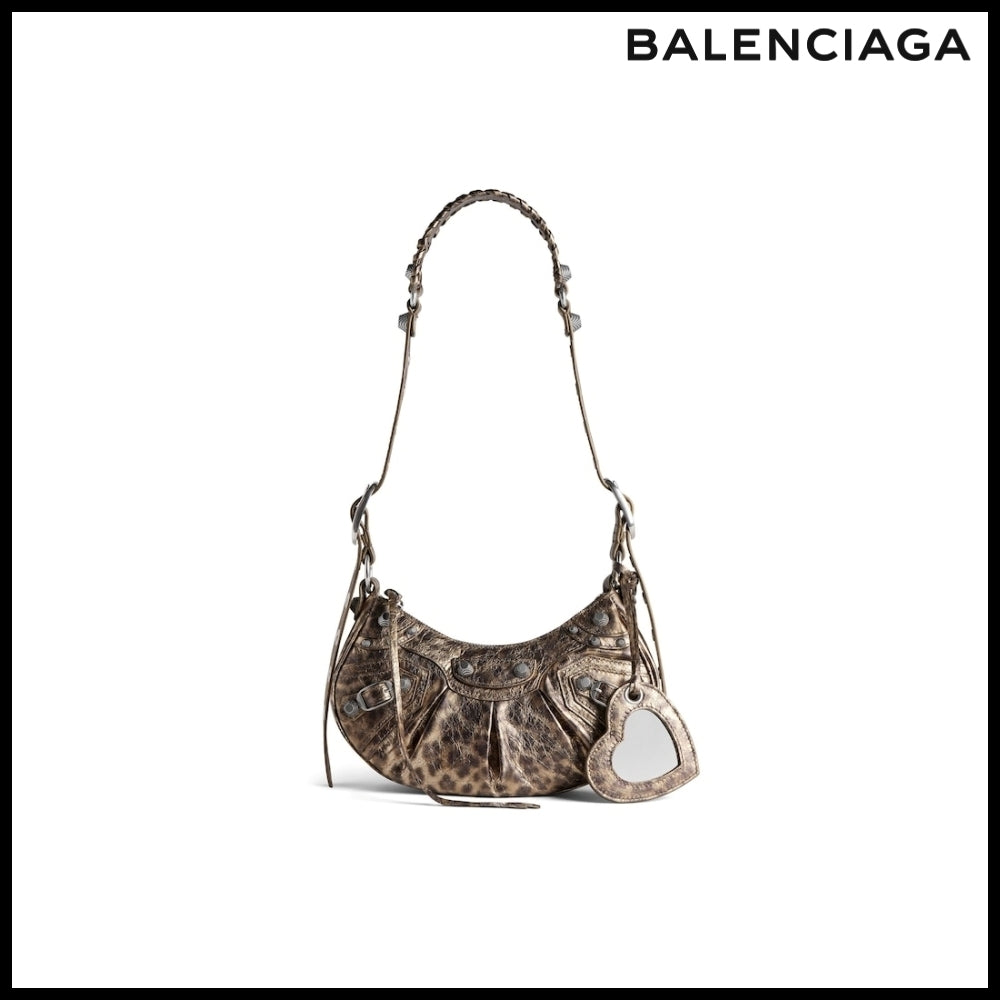 【BALENCIAGA】Le Cagole XS Shoulder Bag Brown Leopard
