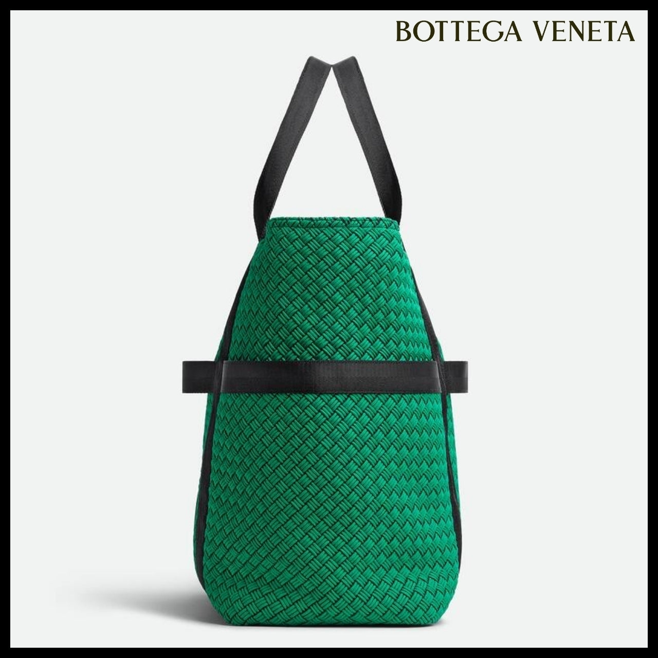 【BOTTEGA VENETA】VOYAGER ZIPPED TOTE PARAKEET DEEP BLACK