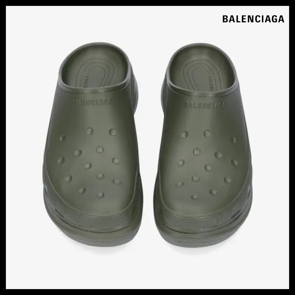 【BALENCIAGA X Crocs】Platform Clog Sandals Khaki
