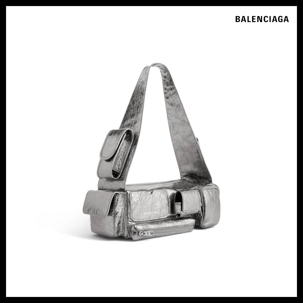 【BALENCIAGA】Superbusy XS Sling Bag Metallized Silver