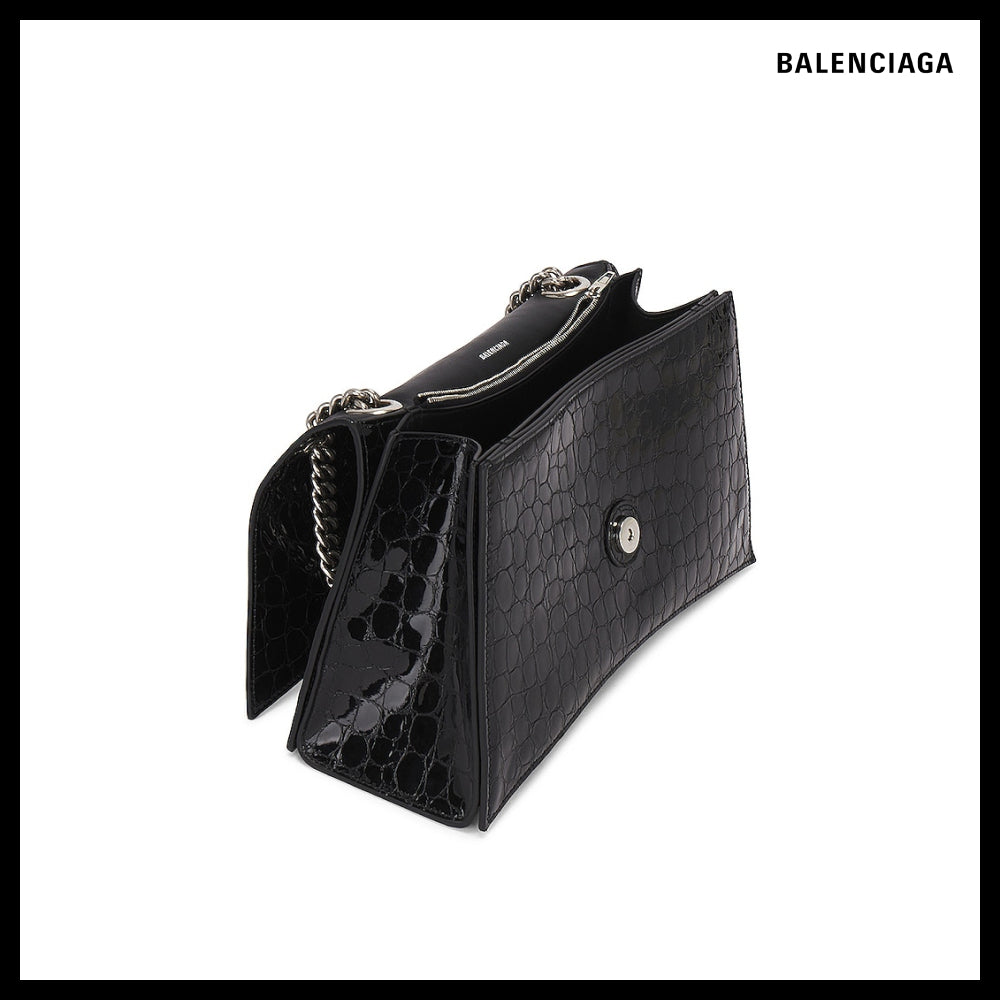【BALENCIAGA】Crocodile Embossed Crush Medium Chain Bag