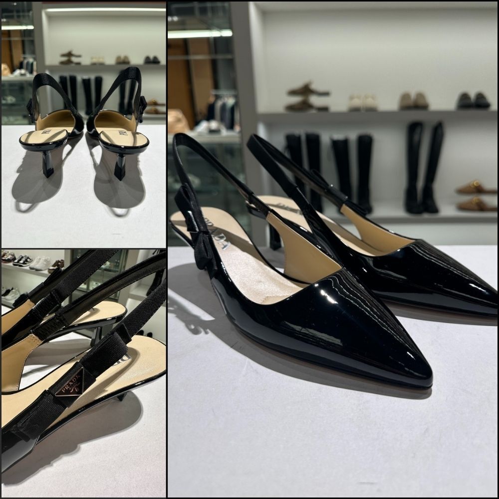 【PRADA】Patent Leather Slingback Pumps Women