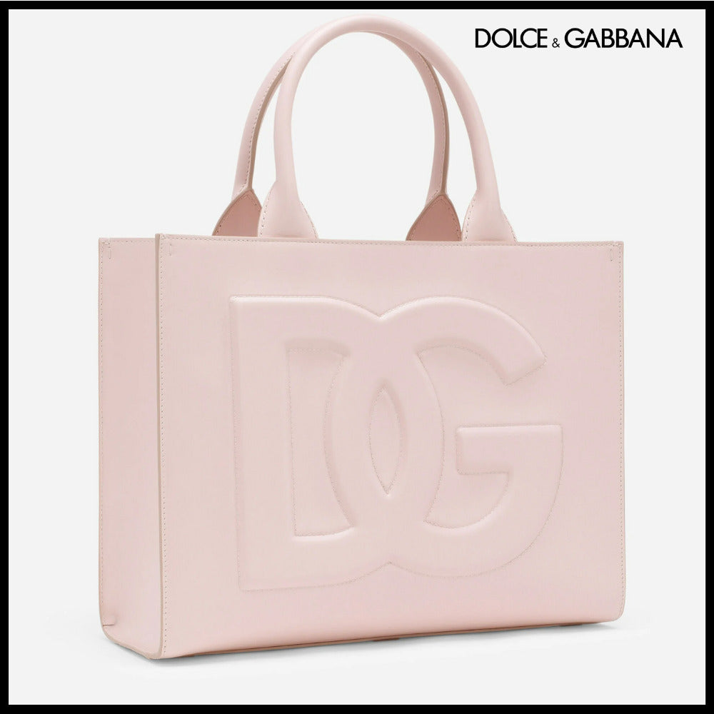 【Dolce & Gabbana】Small Calfskin DG Daily Shopper Pink