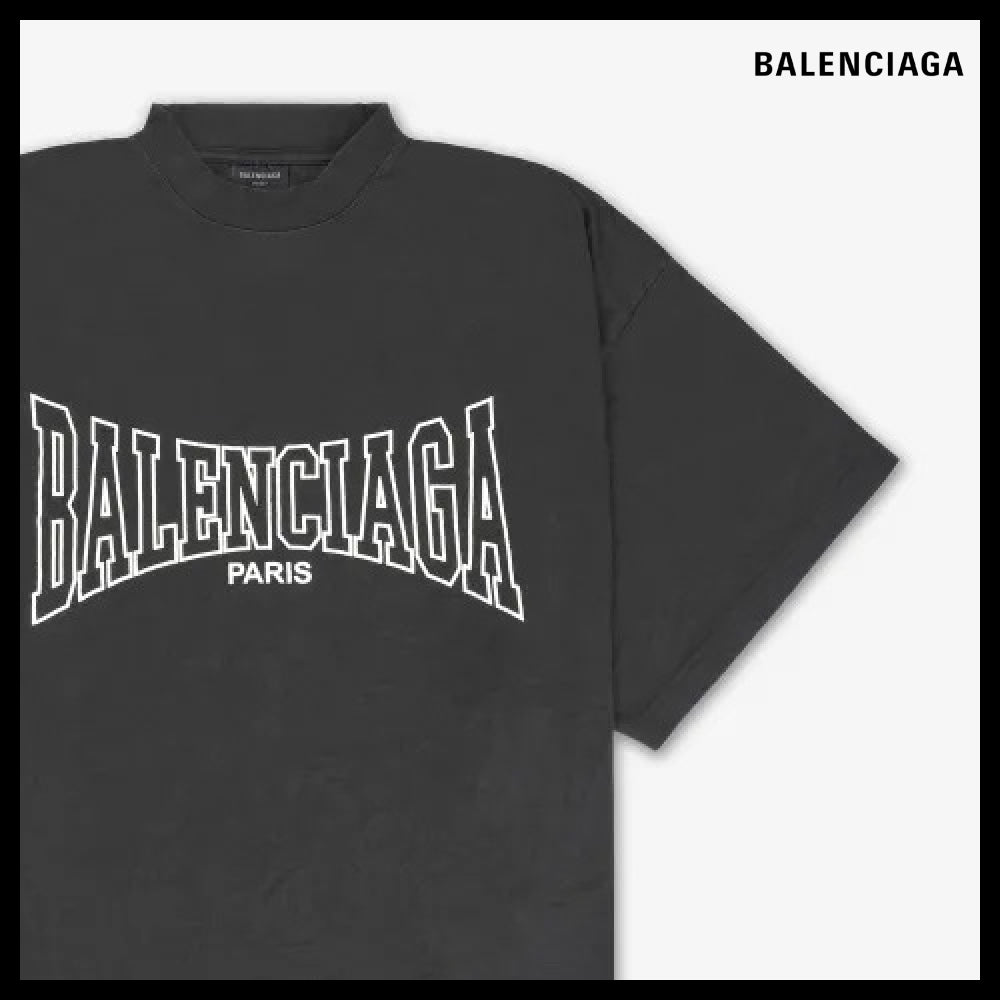 【BALENCIAGA】Oversized Short Sleeve T-Shirt Washed Black