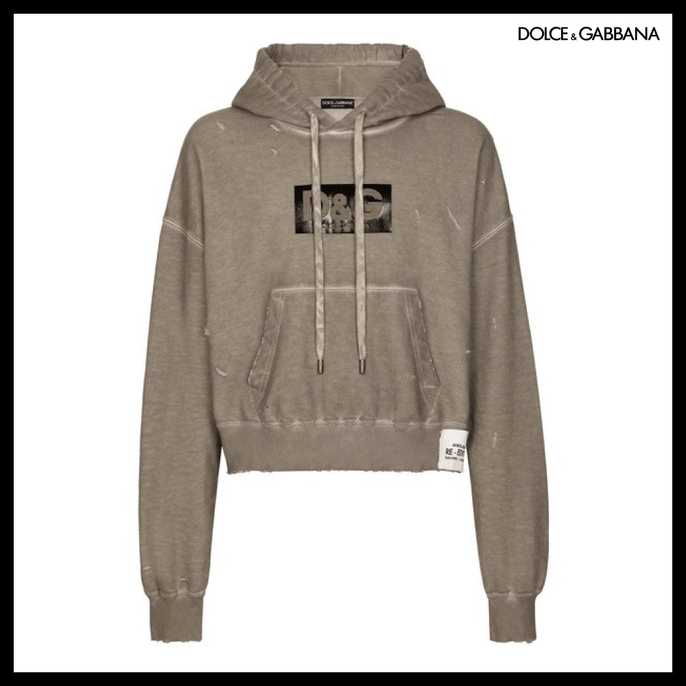 【Dolce & Gabbana】JERSEY HOODIE WITH PATCH Re-Edition