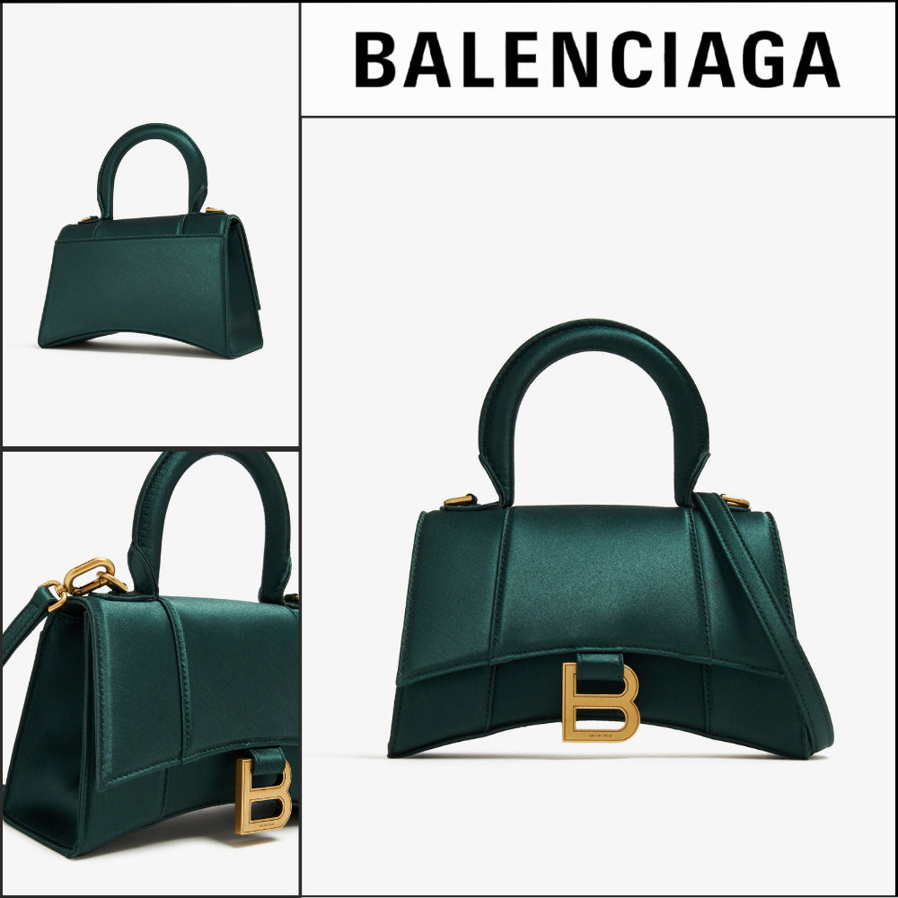 【BALENCIAGA】Hourglass XS Top Handle Bag in Deep Green