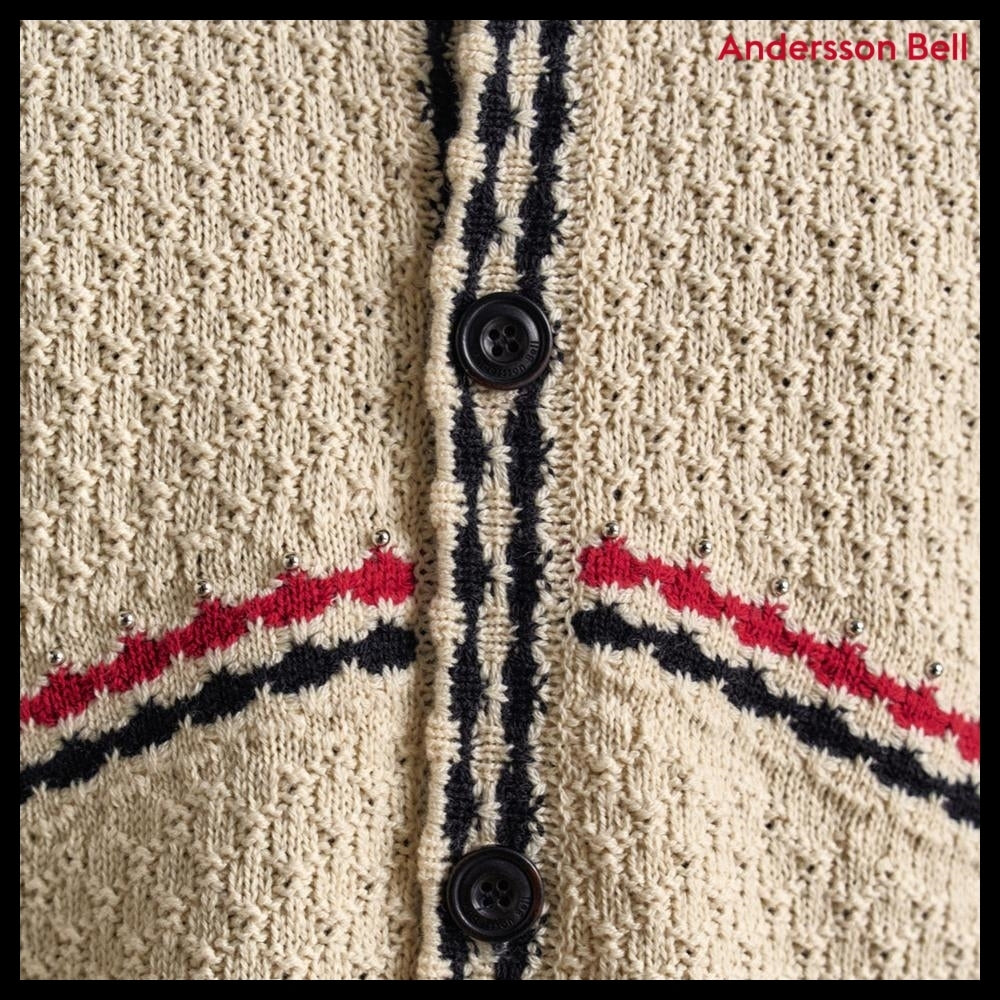 【ANDERSSON BELL】FANTASIA ROUND-NECK CARDIGAN ECRU
