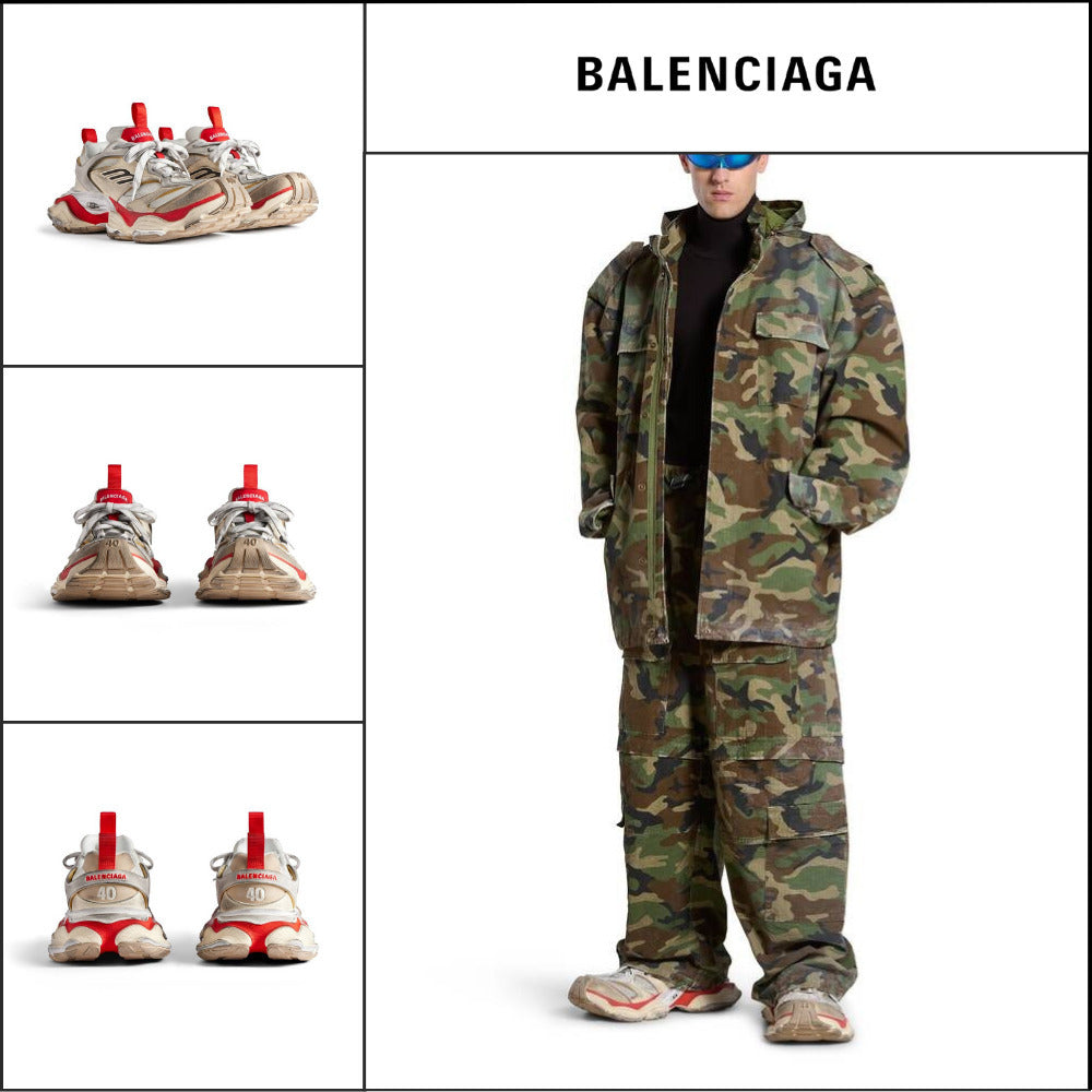 【BALENCIAGA】Cargo Sneaker Beige Grey Red