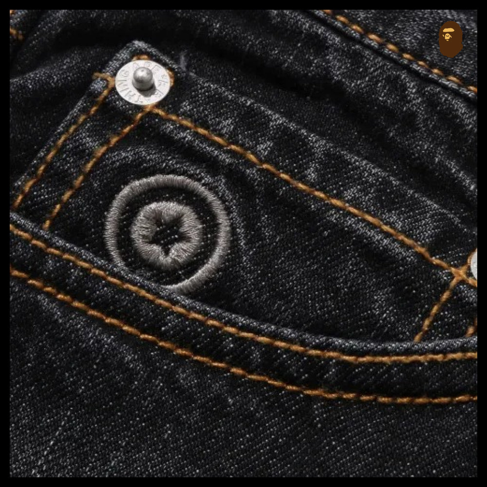 【A BATHING APE】Shark Relaxed Fit Denim Pants M INDIGO