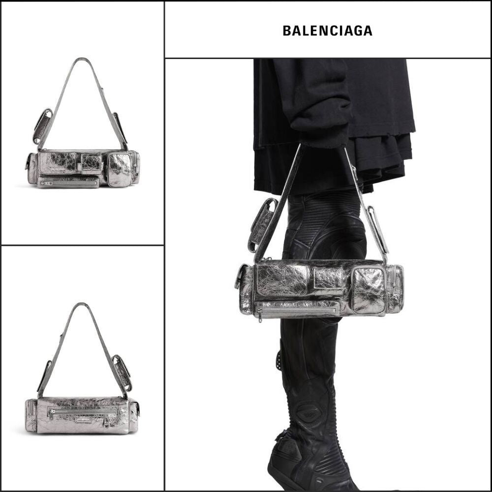 【BALENCIAGA】Superbusy XS Sling Bag Metallized Silver