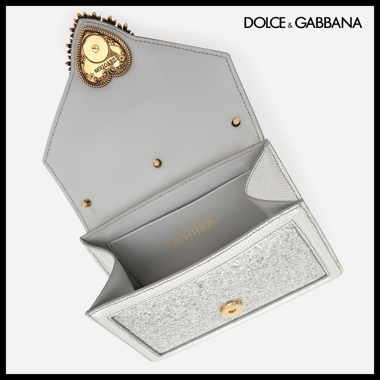 【Dolce & Gabbana】Small Devotion Top-Handle Bag Silver