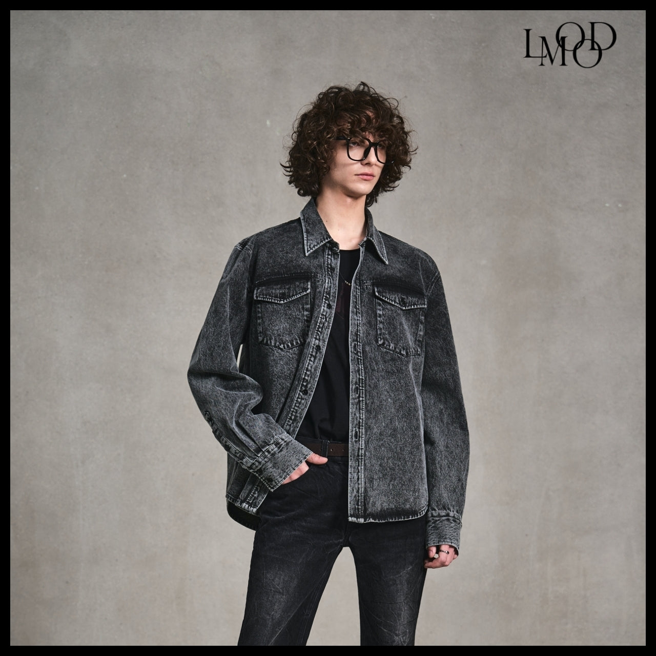 【LMOOD】ARMOR DENIM SHIRT  PEPPER BLACK