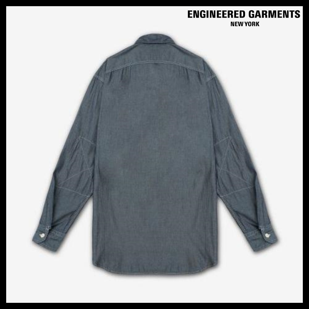 ◆Engineered Garments◆ ワークシャツ インディゴ シャンブレー