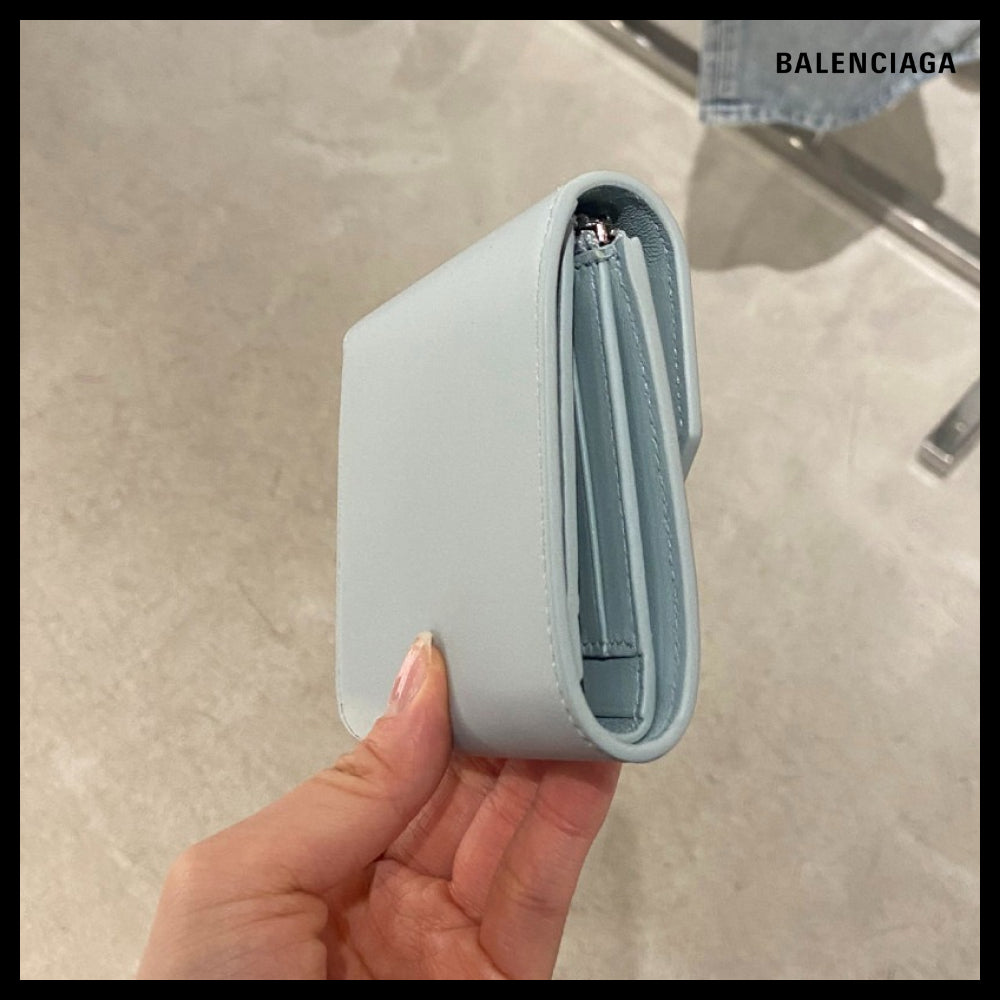 【BALENCIAGA】Envelope Bifold Wallet Aqua