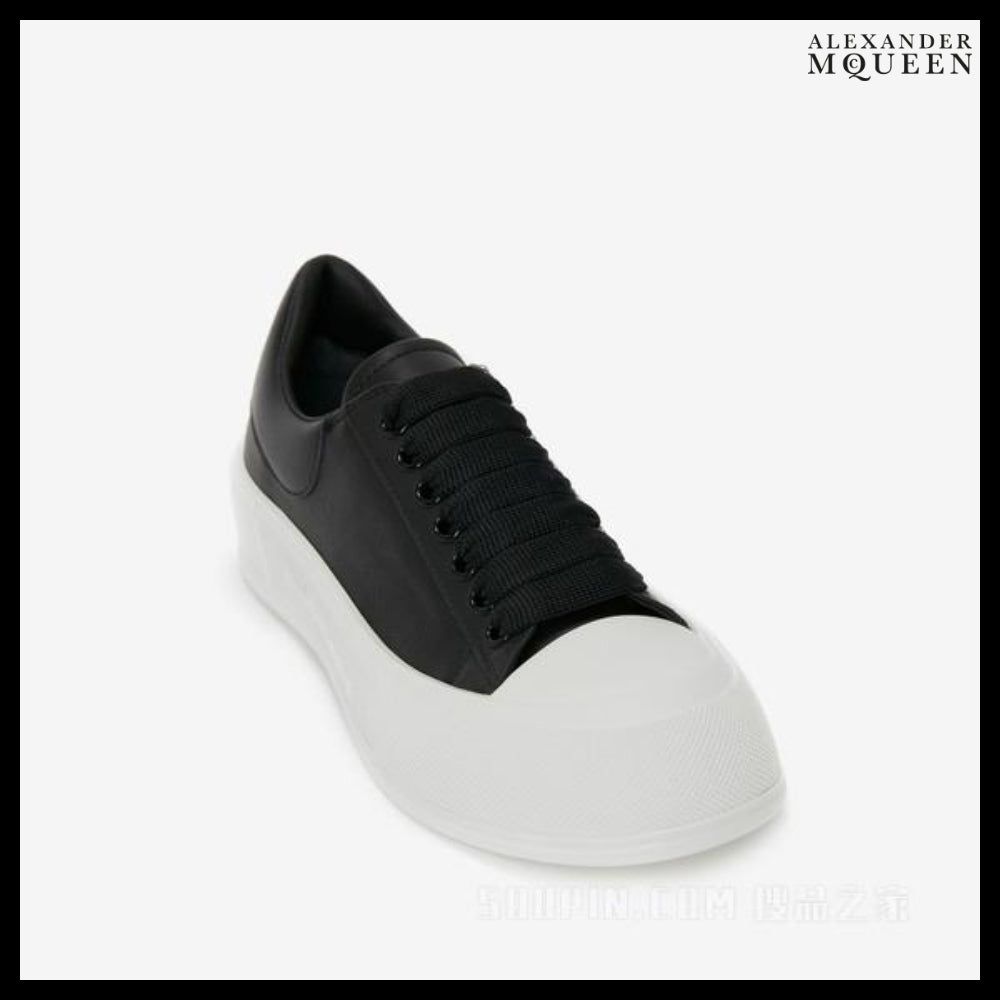 【Alexander Mcqueen】DECK Lace-up Canvas Shoes Black White