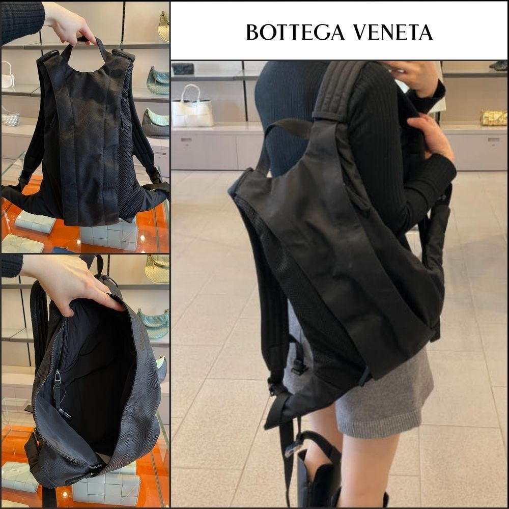 【BOTTEGA VENETA】Woven Jacquard Nylon Rider Backpack BLACK