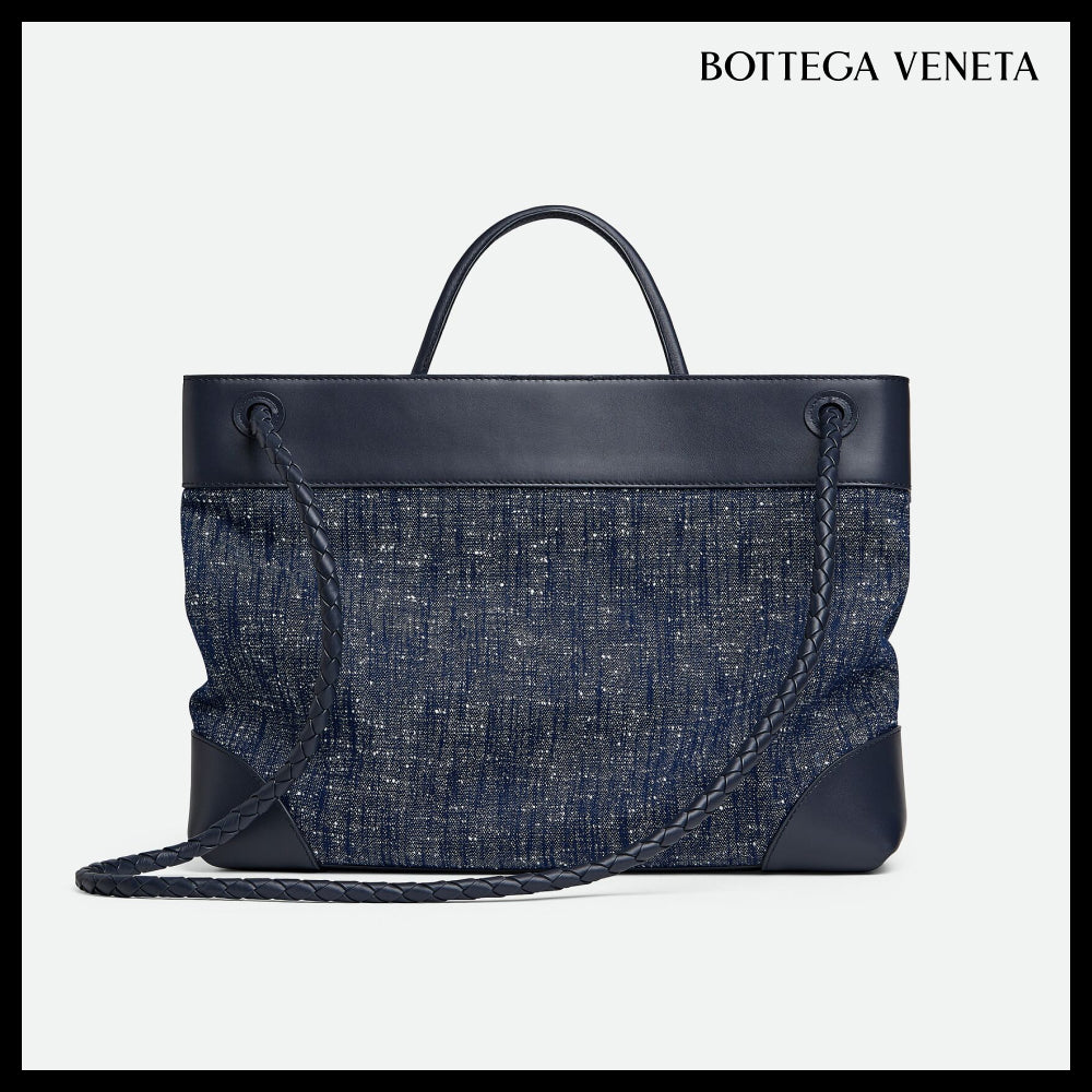 ◆BOTTEGA VENETA◆LARGE ANDIAMO TOTE BAG NAVY WHITE SPACE