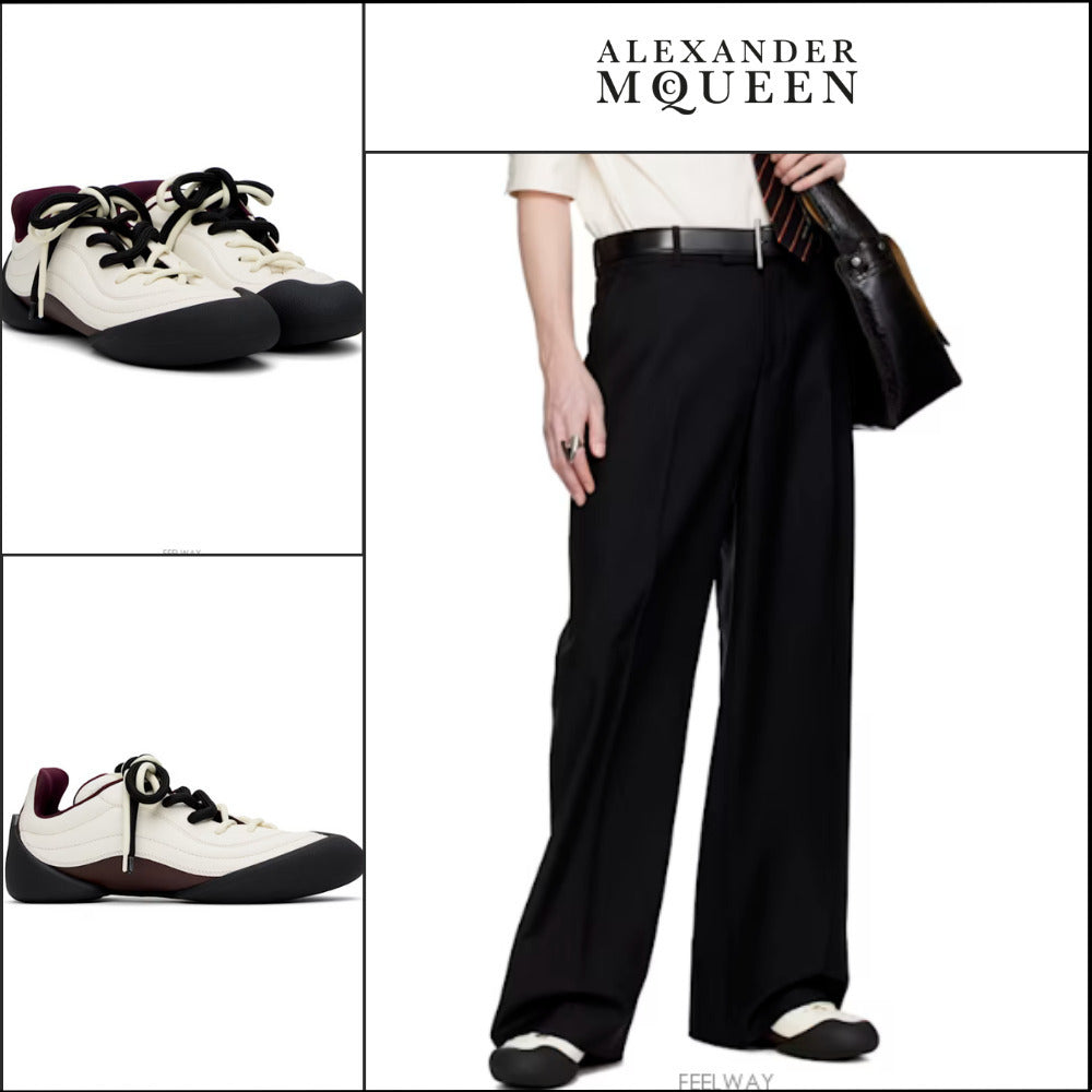 【Alexander Mcqueen】Off-White Burgundy Flexion Sneaker