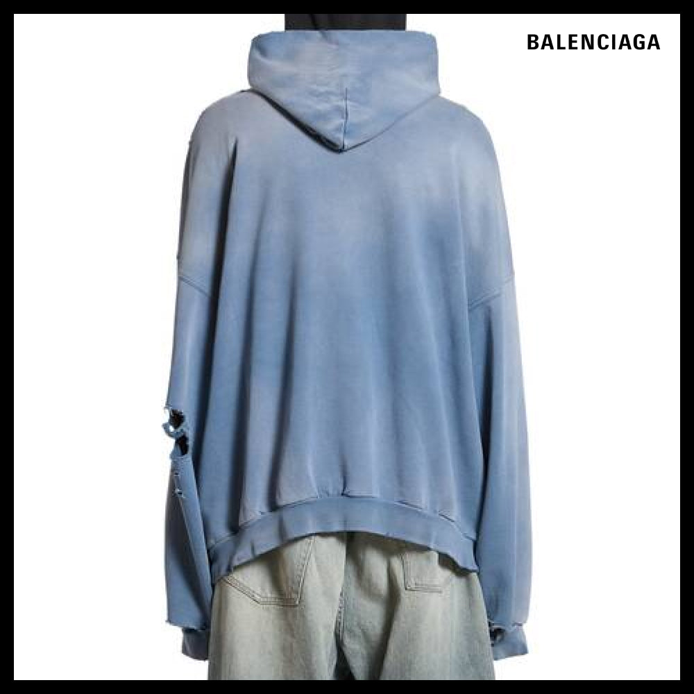 【BALENCIAGA】Moon Hoodie Oversized Blue Archetype Fleece