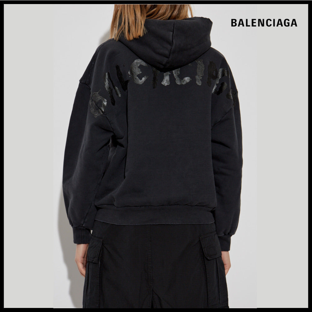 ★Balenciaga アウトレット セール★ Painted Zip-Up Hoodie