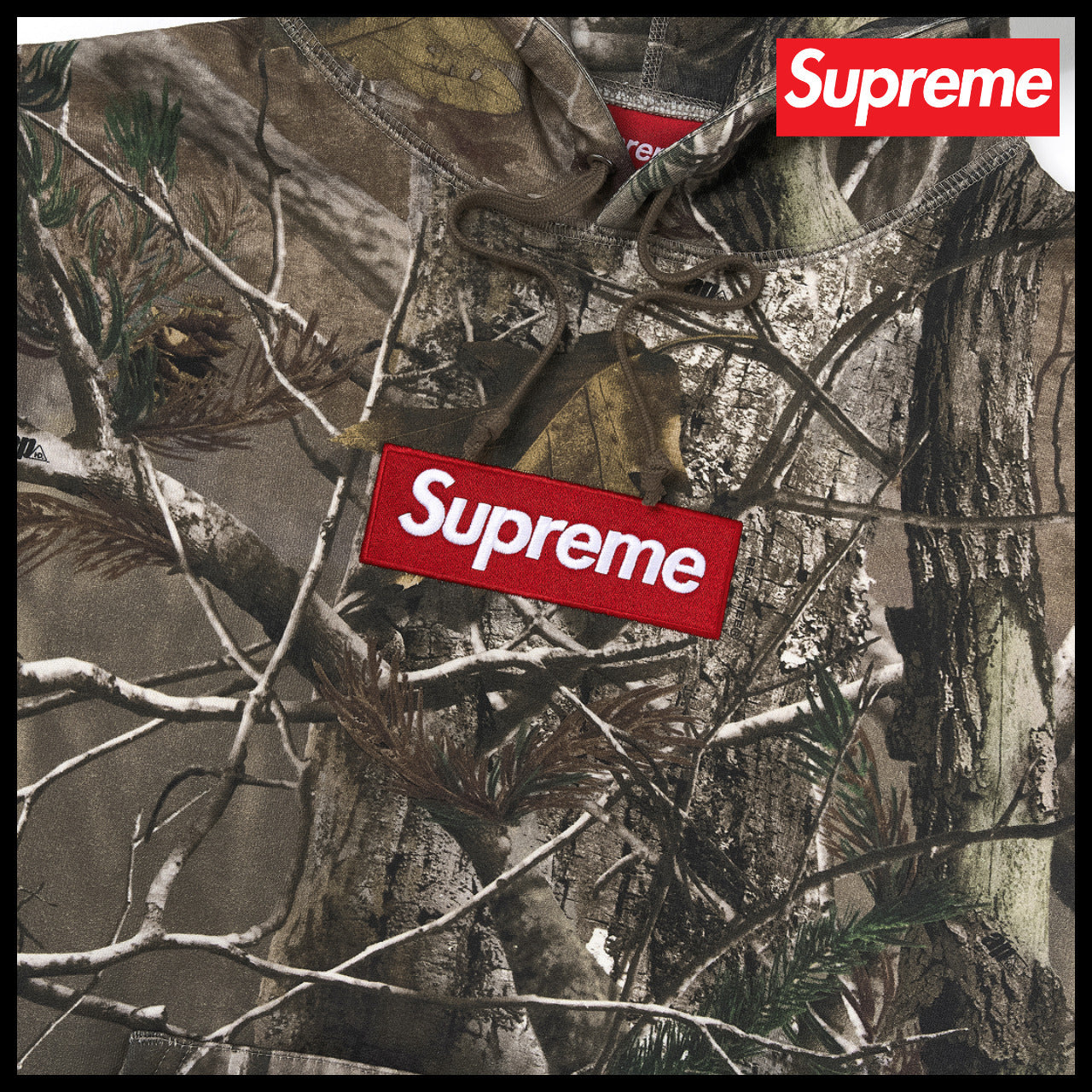 【100%正規品保証 Supreme】Box Logo パーカー リアルツリーカモ