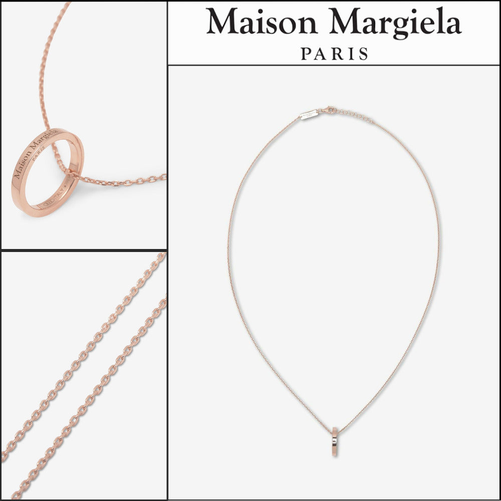 【Maison Margiela】Logo Ring Necklace - Rose Gold