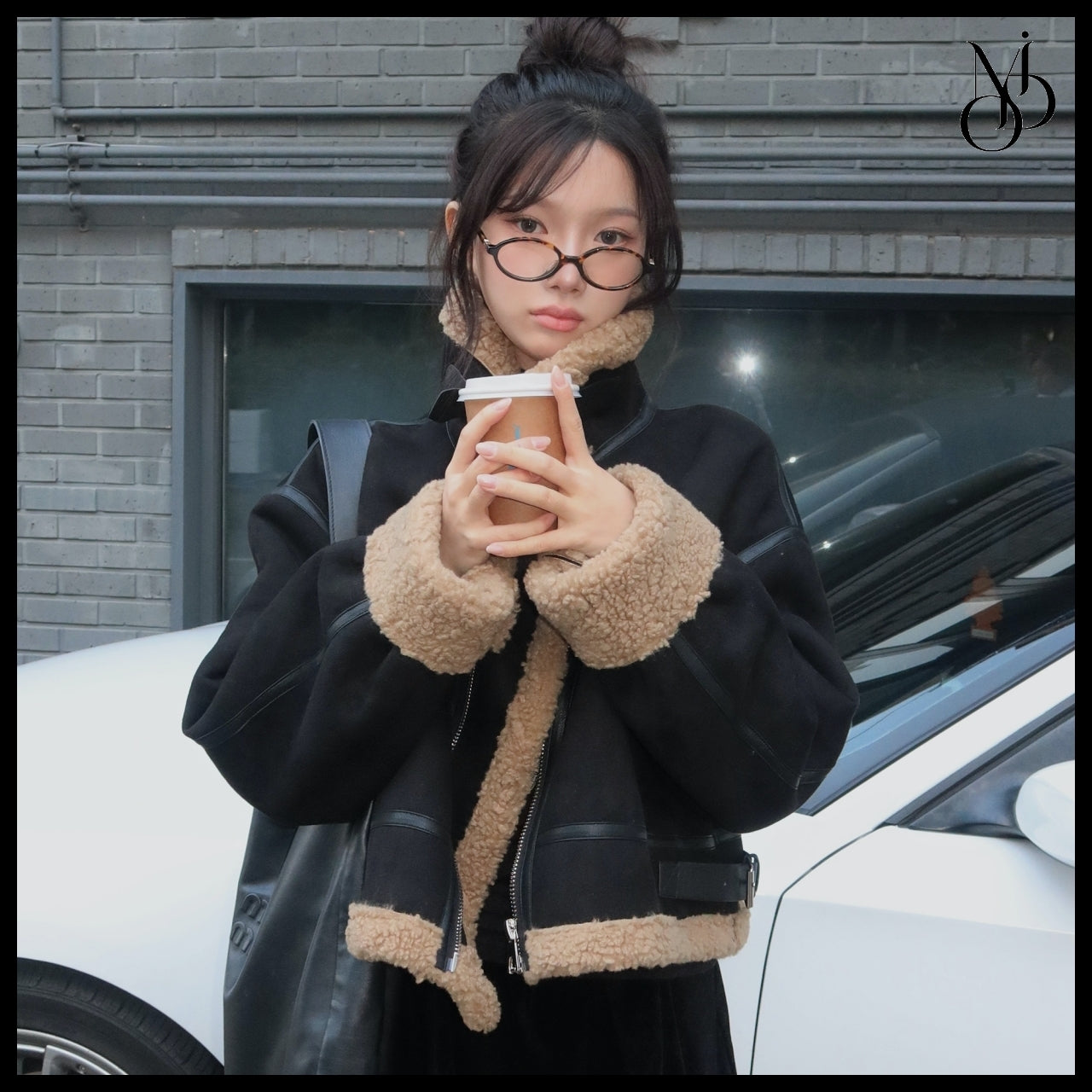 【MODIMOOD】Gumi Crop Shearling Suede Mustang 2 Colors