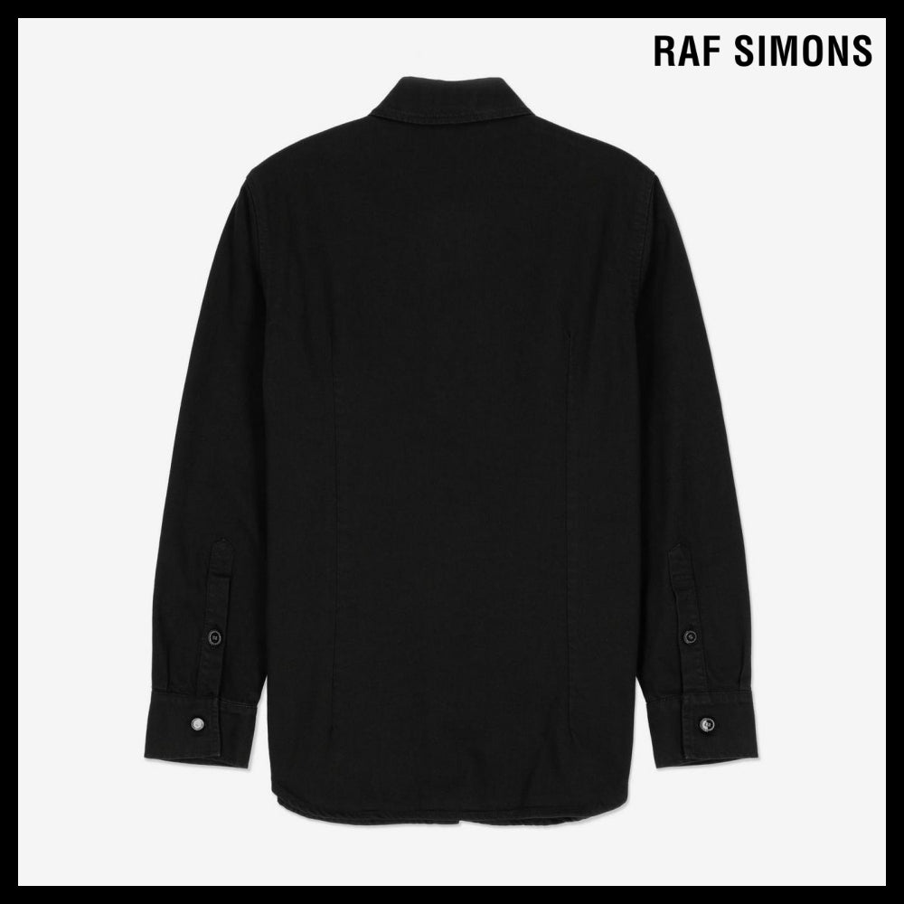 【RAF SIMONS】ロゴ パッチ シャツ ブラック