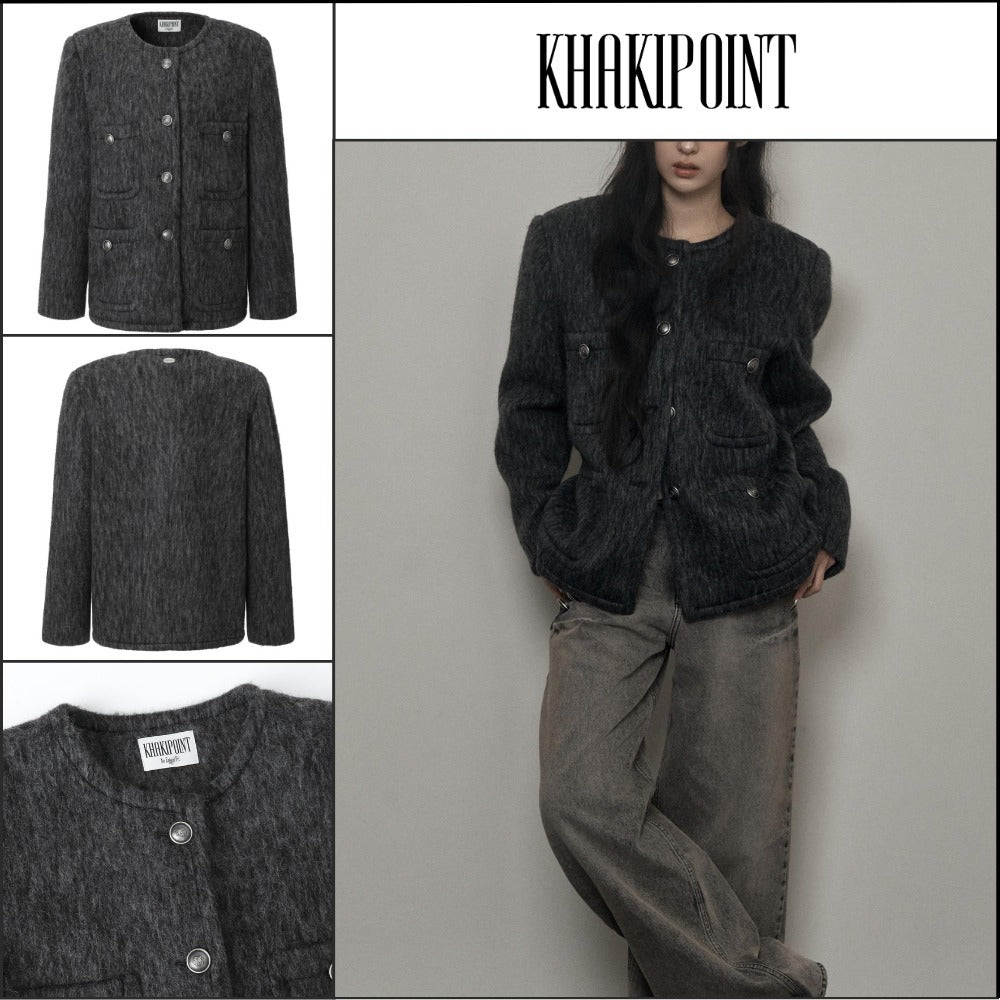 【KHAKIPOINT】アンティークウールジャケット チャコール