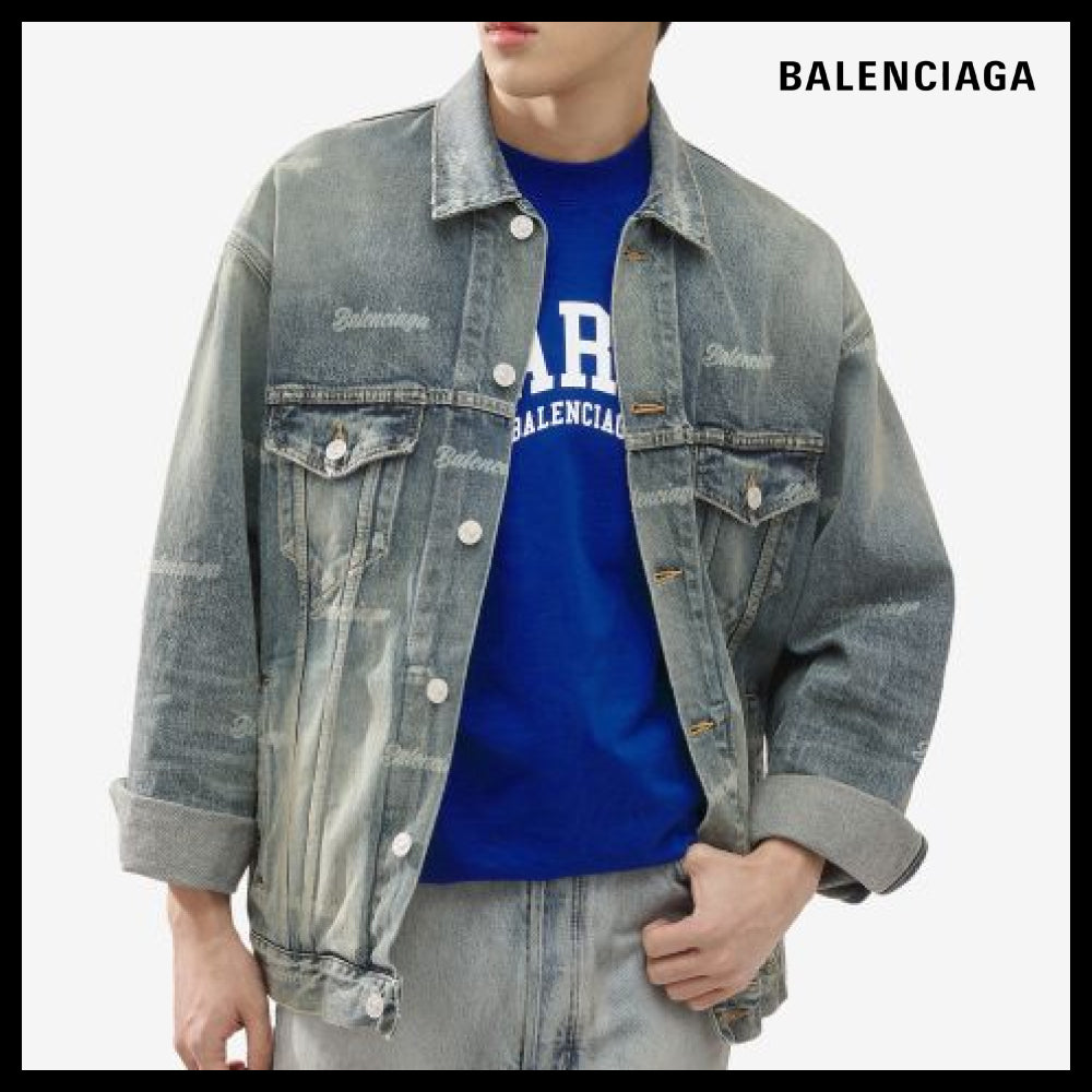 【BALENCIAGA】Large Fit Denim Jacket Sky Blue