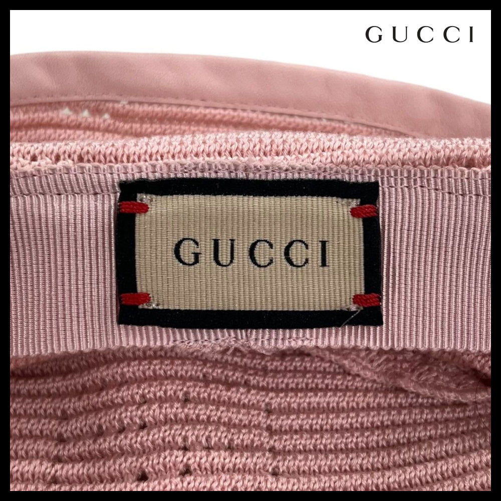 【GUCCI】 Women's GG Cable Cotton Bucket Hat