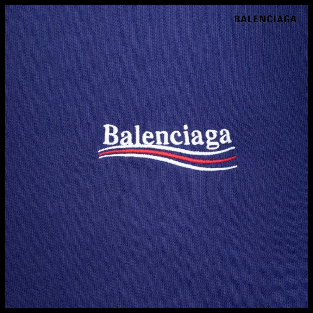 【BALENCIAGA】Kids Political Campaign Sweatshirt Navy