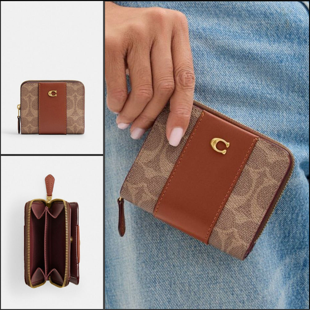【Coach】Billfold wallet in colorblock signature canvas