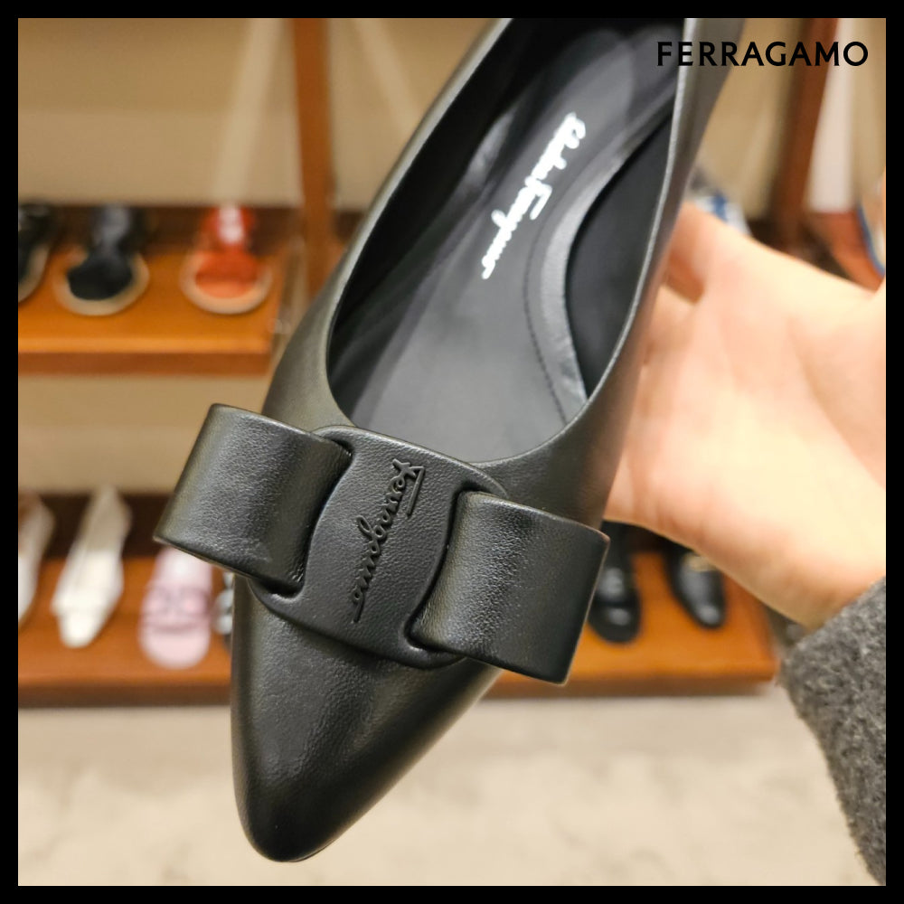 【Ferragamo】VIVA NEW ballerina flat shoes black