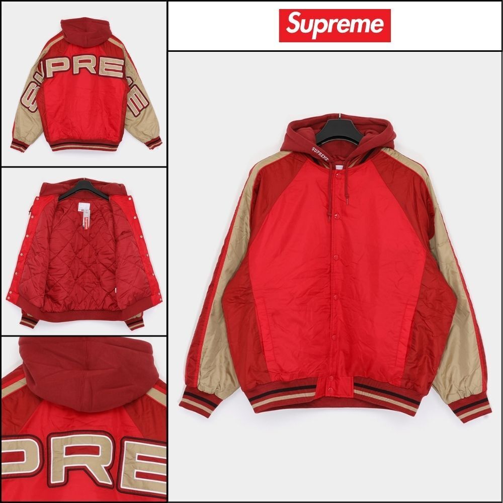 【100%正規品保証 Supreme】Patch Logo Stadium Hooded Jacket