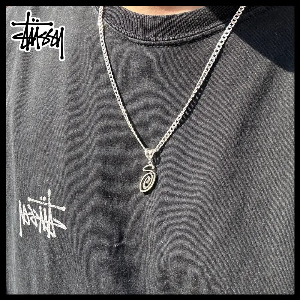 【STUSSY】SWIRLY S CHAIN STERLING ネックレス 正規品