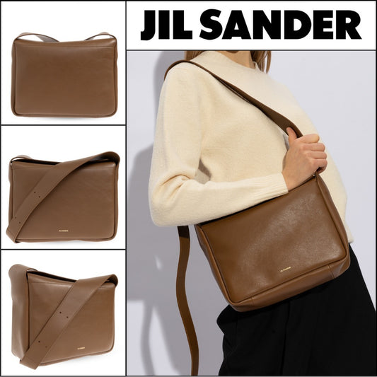 【正規品】【Jil Sander】Brown Shoulder Bag with Logo