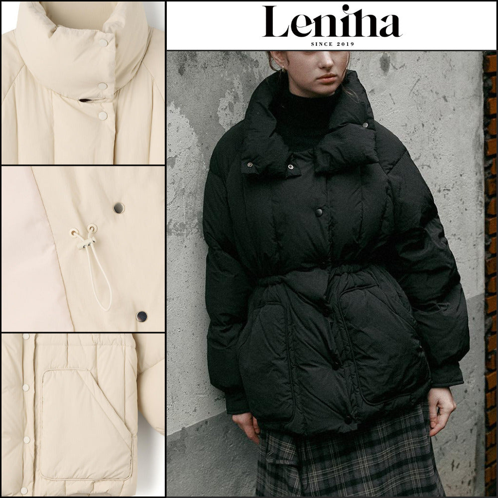 【LENINA】Jade Stand Collar Down Padding 2 Colors