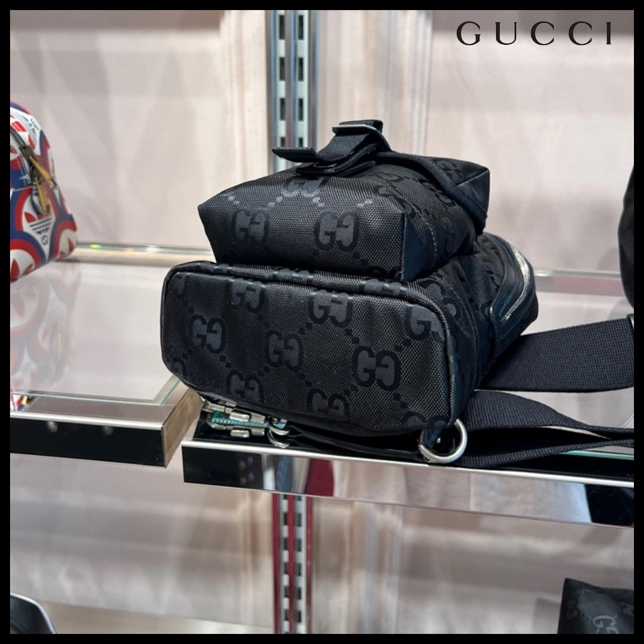 【GUCCI 】GG Logo Off The Grid Sling Bag BLACK