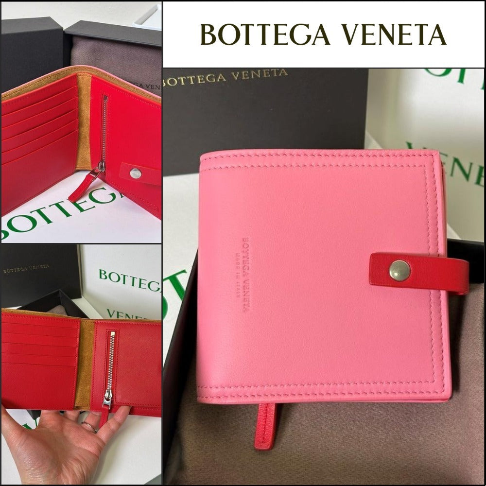 【BOTTEGA VENETA】ナッパ カーフ レザーツートーン二つ折り財布